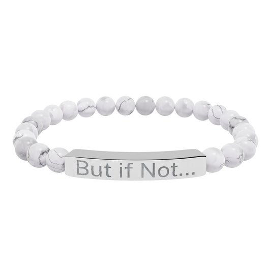 Engraved Natural Stone Stretch Bar Bracelet — "But it Not..." Beaded Bracelet